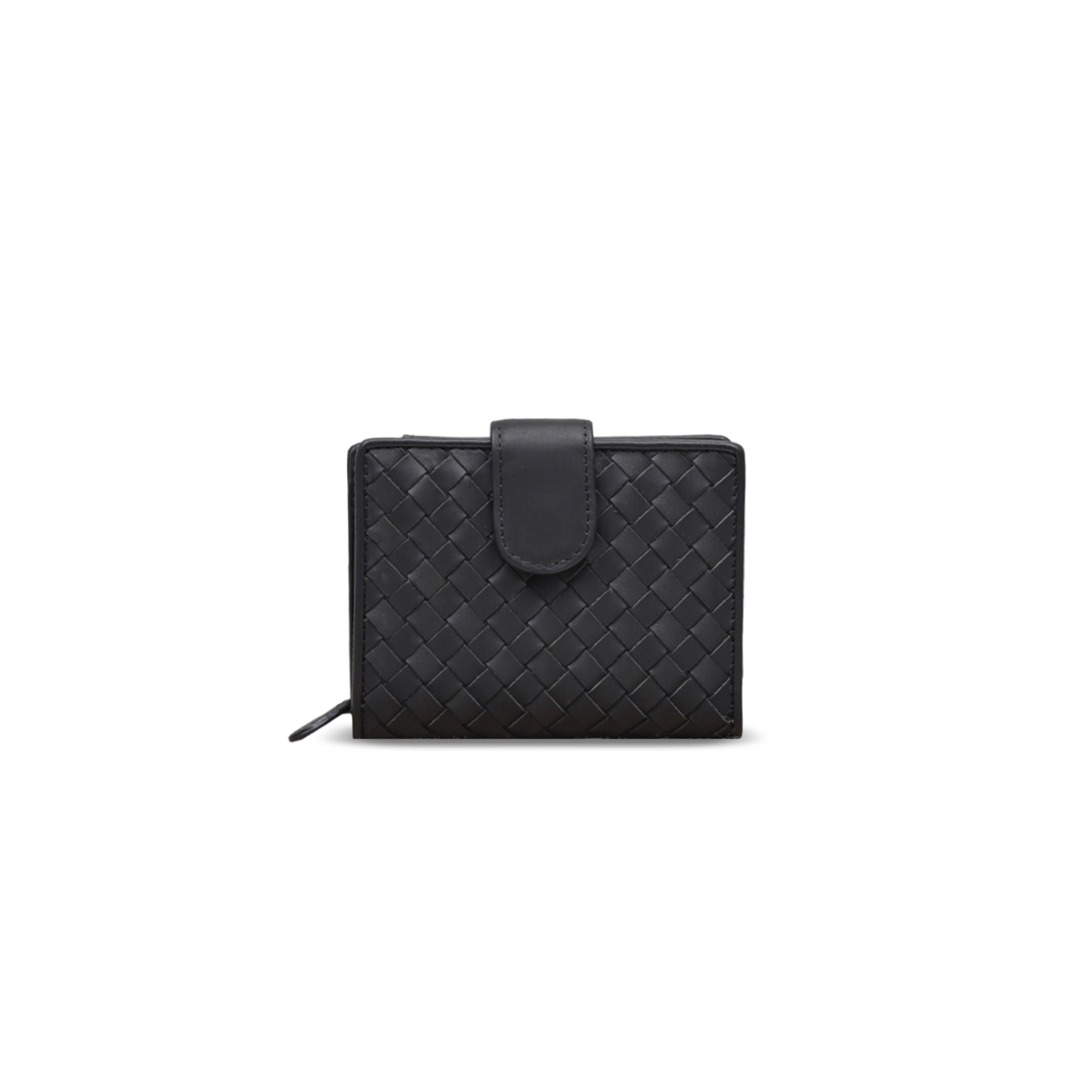 B0tt*ga Ven*ta INTRECCIATO BI-FOLD WALLET WITH ZIP (12*9.5*3cm)